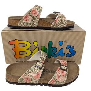 Birki's Birkenstocks Michele Leopard Roses Floral Sandals Women’s Size 7 / EU 38